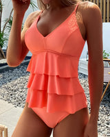 Irma | Damen Einteiliger Badeanzug Elegant Sommer Modern in Korallenrot