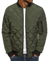 Steppjacke Herren Bomber mit Reißverschluss in Armeegrün