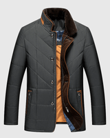 Steppjacke Stehkragen Herren Elegant in Schwarz