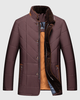 Steppjacke Stehkragen Herren Elegant in Bordeaux