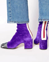 Stiefelette Damen Mit Blockabsatz in Lila