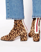 Stiefelette Damen Mit Blockabsatz in Leopardenmuster