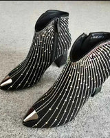 Stiefeletten Mit Glitzer in Schwarz