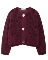 Strickjacke Damen Casual in Weinrot