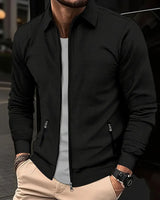 Strickjacke Herren mit Reißverschluss in Schwarz