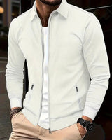 Strickjacke Herren mit Reißverschluss in Weiß