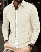 Strickjacke Herren mit Reißverschluss in Beige