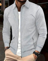 Strickjacke Herren mit Reißverschluss in Grau