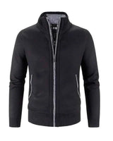 Strickjacke Herren Reißverschluss in Schwarz