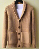 Strickjacke Mit Knöpfen Herren in Khaki