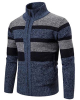 Strickjacke Slim Fit Herren in Blaugrau