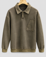 Langärmliges Polohemd mit Washed-Effekt – Dante in Grün