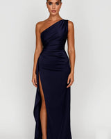Valentina | Maxikleid mit hohem Beinschlitz in Dunkelblau