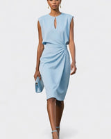 Elisa | Midikleid mit Korsage und Spitze in Hellblau