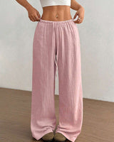 Svenja | Damen Weite Hose Elastischer Bund Kordelzug in Rosa