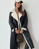 Svenja | Damen Winterjacke Mit Groß Kragen, Knöpfen Und Langem Schnitt in Schwarz