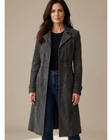 Sybille | Damen Winterjacke Suchen mit Knöpfen und Seitlichen Taschen in Dunkelgrau