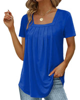 Kotryna - Plissee Bluse in Blau