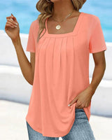 Kotryna - Plissee Bluse in Rosa