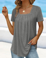 Kotryna - Plissee Bluse in Grau