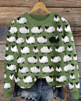CARLY – Der perfekte bedruckte Pullover für die Festtage in Grün