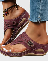 Tabitha | Damen Bequeme Sandalen mit Zehensteg in Rot