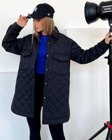 Taillierbarer Steppmantel Damen Modern in Schwarz