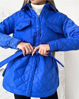 Taillierbarer Steppmantel Damen Modern in Blau