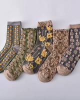 Tamara | Damen Trachtensocken mit Blumen in 3