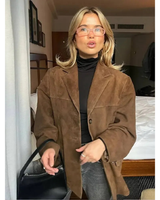 Tanja | Damen Braune Winterjacke mit Kragen in Braun