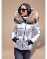Tatjana | Damen Puffer Winterjacke mit Kapuze und Wärme in Weib