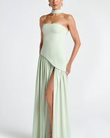 Tessa | Damen Maxikleid Elegant Raffiniert Fließend in Mint