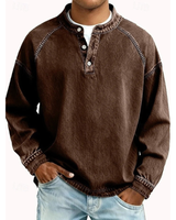 Thomas | Herren Retro Pullover Langarm in Braun