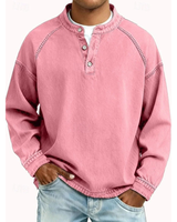 Thomas | Herren Retro Pullover Langarm in Pink