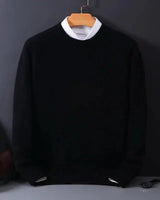Thomas – Mühelos stilvoller Pullover mit geometrischem Muster in Schwarz