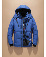 Timon | Herren Winterjacke mit Kapuze, mehreren Taschen und reißverschluss in Blau
