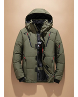 Timon | Herren Winterjacke mit Kapuze, mehreren Taschen und reißverschluss in Grün
