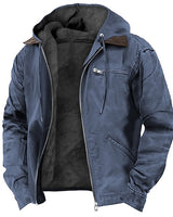 Owenn | Moderne Outdoor-Jacke für Herren mit Kapuze und Kordelzug in Bleu