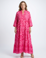 Marielle | Knopf-Front Midi-Kleid in Pink