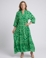 Marielle | Knopf-Front Midi-Kleid in Grün