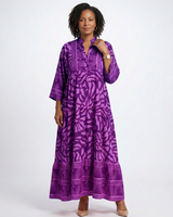Marielle | Knopf-Front Midi-Kleid in Lila