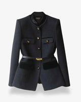 Tweed-Blazer tailliert geschnitten in Schwarz