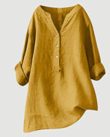 Evelyn - Bluse mit Knopfverschluss in Gelb
