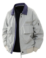 Übergangsjacke Herren Utility mit Taschen in Silber