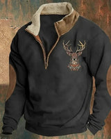 Nohan – Elegantes Sweatshirt Mit Hirschmotiv in Schwarz