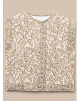 Ulrike | Damen Weste mit Blumenmuster und Knöpfen in Khaki