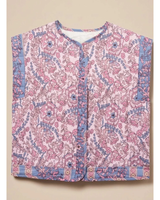 Ulrike | Damen Weste mit Blumenmuster und Knöpfen in Rosa