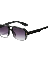 Unisex Doppelsteg-Aviator-Sonnenbrille in Grau