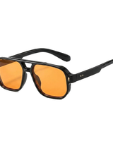 Unisex Doppelsteg-Aviator-Sonnenbrille in Hive