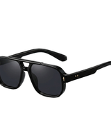 Unisex Doppelsteg-Aviator-Sonnenbrille in Midnight